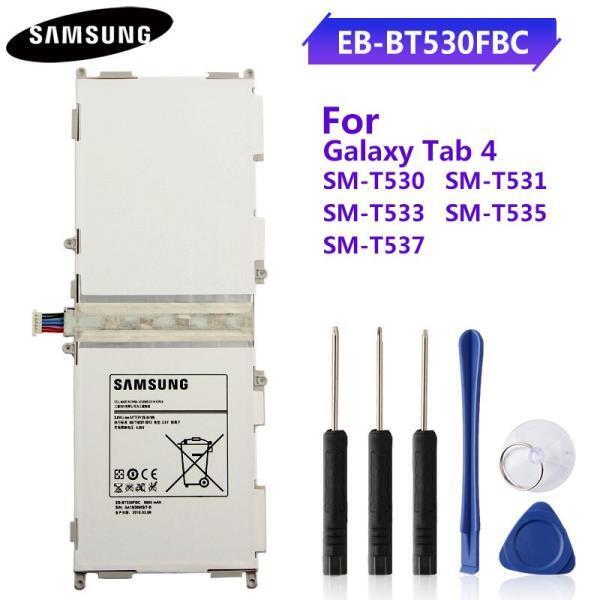 오리지날 태블릿 배터리 EBBT530FBC EBBT530FBU 삼성 갤럭시 Tab4 T530 EBBT530FBE SMT531 SMT533 6800mAh SMT535