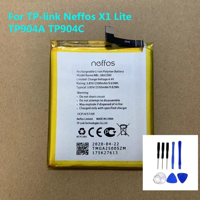 TP-LINK NEFFOS X1 LITE TP904A TP904C 충전식 배터리 용  2500MAH NBL-38A2500 교체