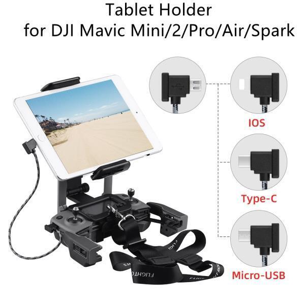 DJI Mavic 미니/2/SE/Pro/Air/Spark 드론 마운트 스탠드 넥 끈 스트랩 스텐 트 iPad 드론 액세서리 용 타블렛 홀더 브래킷