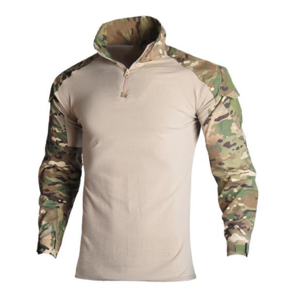 슬림 남성 셔츠 특대 지퍼 착용 내성 전투 남성베이스 긴캐주얼 폴로 탑