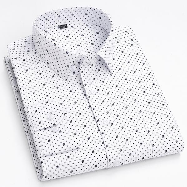 남성 프린트 드레스 셔츠 긴봄 캐주얼 스트라이프 버튼 슬림핏 트립 데일리 오피스 Camisa Social Shirt