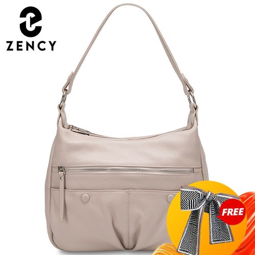ZENCY-더 많은 색상 디자이너 핸드백 소프트 정품 가죽 레이디 어깨 가방 봄 패션 여성 호보 크로스 바디 베이지