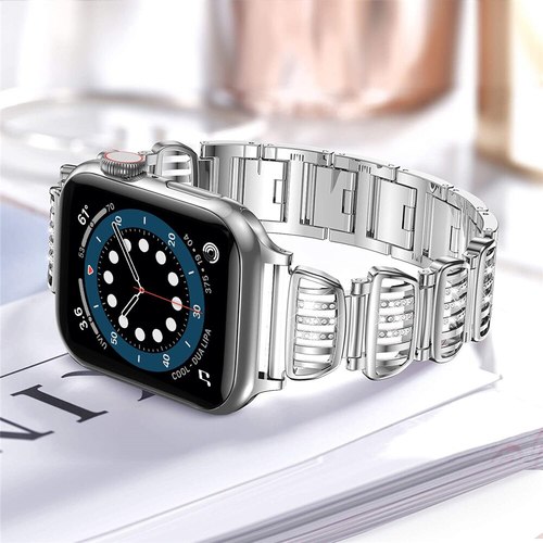 BLING BANDS FOR APPLE WATCH 6 SE BAND 40MM 44MM SERIES 5 4 3 38MM 42MM DIAMOND STAINLESS STEEL WOMEN