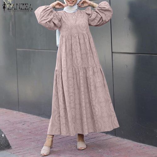 이슬람 의류 ZANZEA 드레스 여자 두바이 ABAYA 터키 패션 HIJAB 맥시 SUNDRESS 이드 무바라크 KAFTAN VESTIDOS 가운