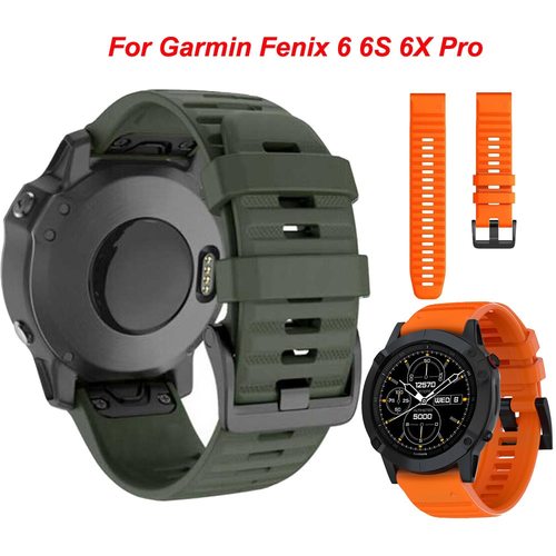 GARMIN FENIX 6X 6 6S PRO 5X 5 5S PLUS 3 3HR 시계 팔찌용 26MM 실리콘 밴드 손목 스트랩 이지 핏 퀵 릴리스 20 22MM