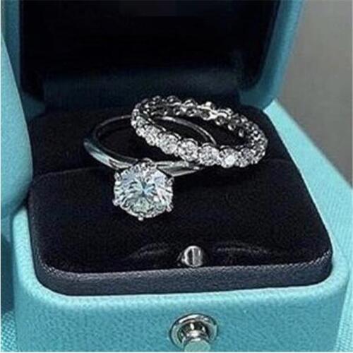 약속 반지 세트100% 925실버 다이아몬드 약혼 결혼식 웨딩 밴드 여자 손가락 쥬얼리
