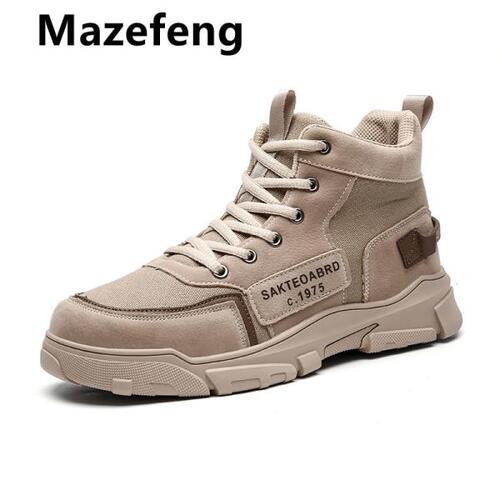 Mazefeng 남자 전술 밀리터리 밀리터리 부츠 통기성 가죽 메쉬 높은 최고 캐주얼 사막 작업 신발, 남성 SWAT 앵클 전투