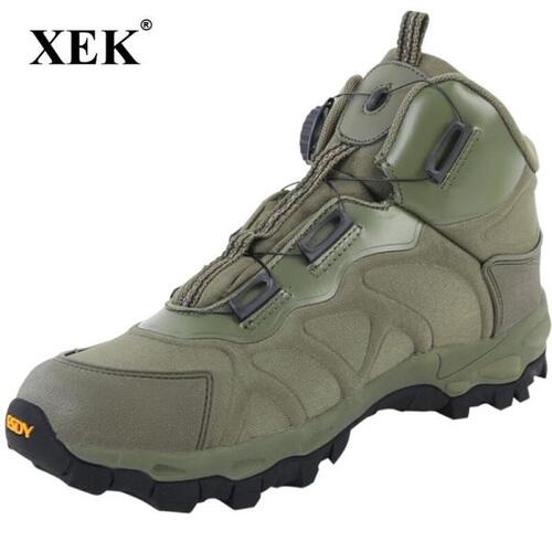 XEK-남성 전술 밀리터리 부츠,가죽 레이스 업 전투 밀리터리 앵클 남성 플랫작업 신발, ZLL03