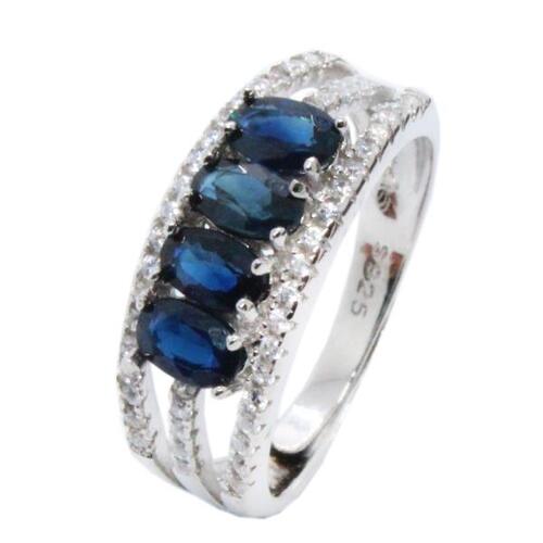 Colife 사파이어 반지 CoLife Jewelry Total 0.8ct Natural Sapphire Ring for Party 3mm x 5mm Dark Blue Sapphi